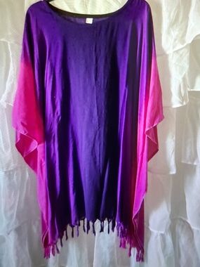 Purple and Pink Women’s Poncho Top